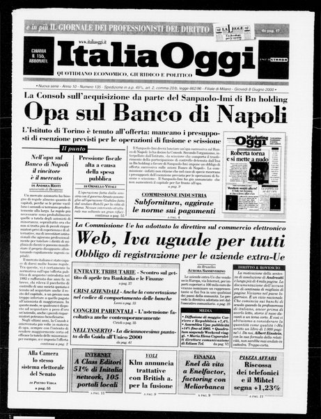 Italia oggi : quotidiano di economia finanza e politica